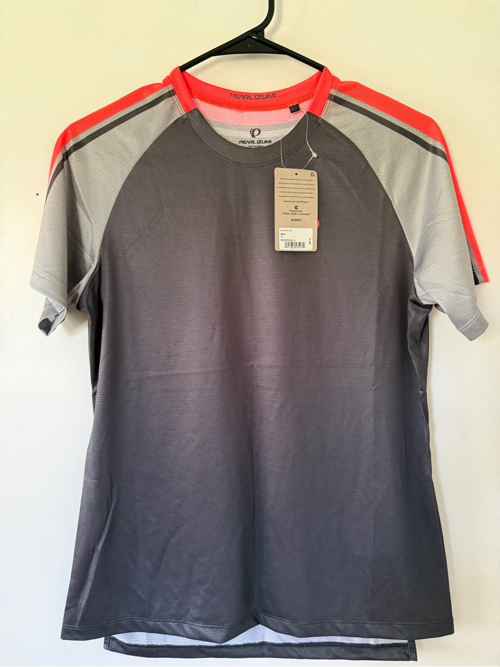 Pearl Izumi Gray Cycling Jersey with Coral Accent